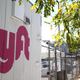 A sign is posted in front of a Lyft driver center on August 12, 2020 in San Francisco, California. Lyft reported a 61 percent drop in second quarter revenues with earnings of $339.3 million compared to $867.3 million one year ago.